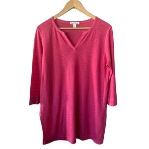 Belford Pink Linen Blend Tunic Length Sweater Medium